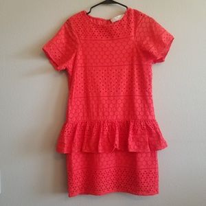 Coral Peplum Dress